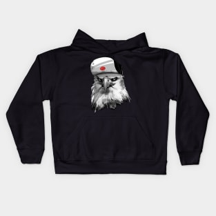 Thug Eagle With Cap animal art Kids Hoodie